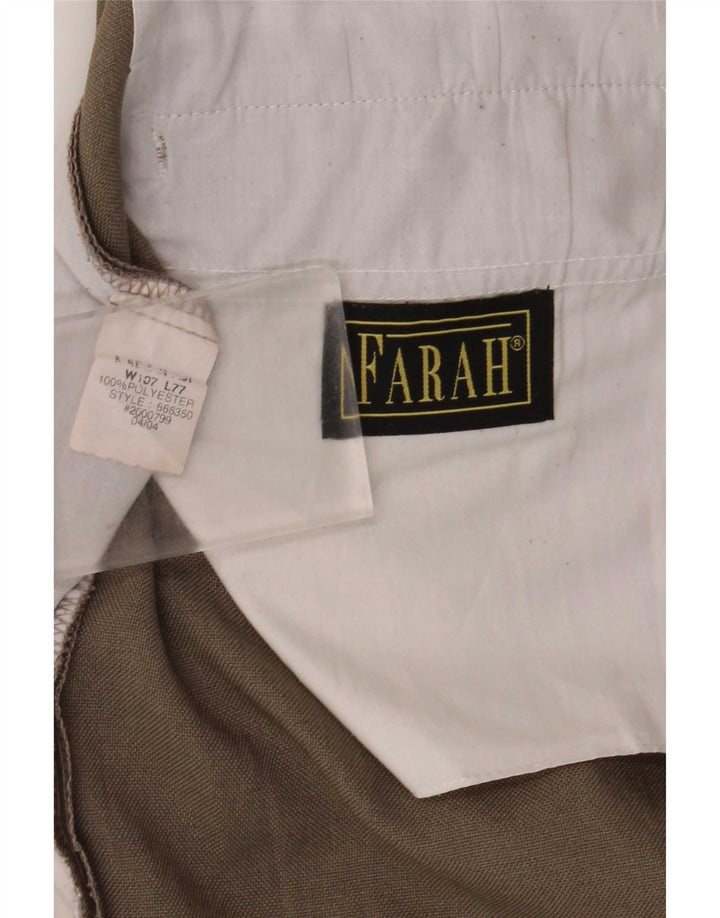 Pantaloni de costum pentru bărbați Farah L42 L30 Maro Poliester