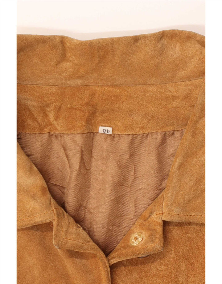 Jachetă vintage de piele intoarsa pentru femei IT 48 XL Bej