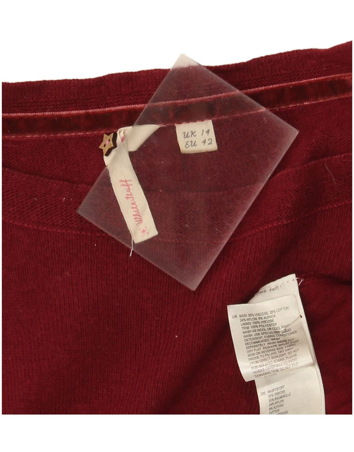 White Stuff Rochie Jumper Femei UK 14 Medium Burgundy Viscose