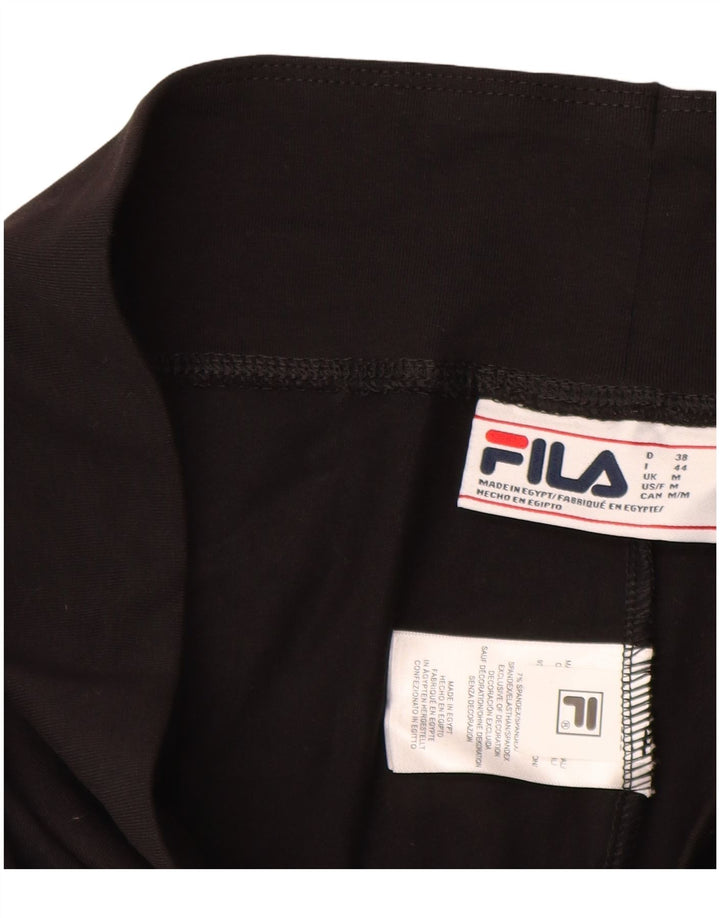 Leggings cu grafic pentru femei FILA UK 12, bumbac mediu negru