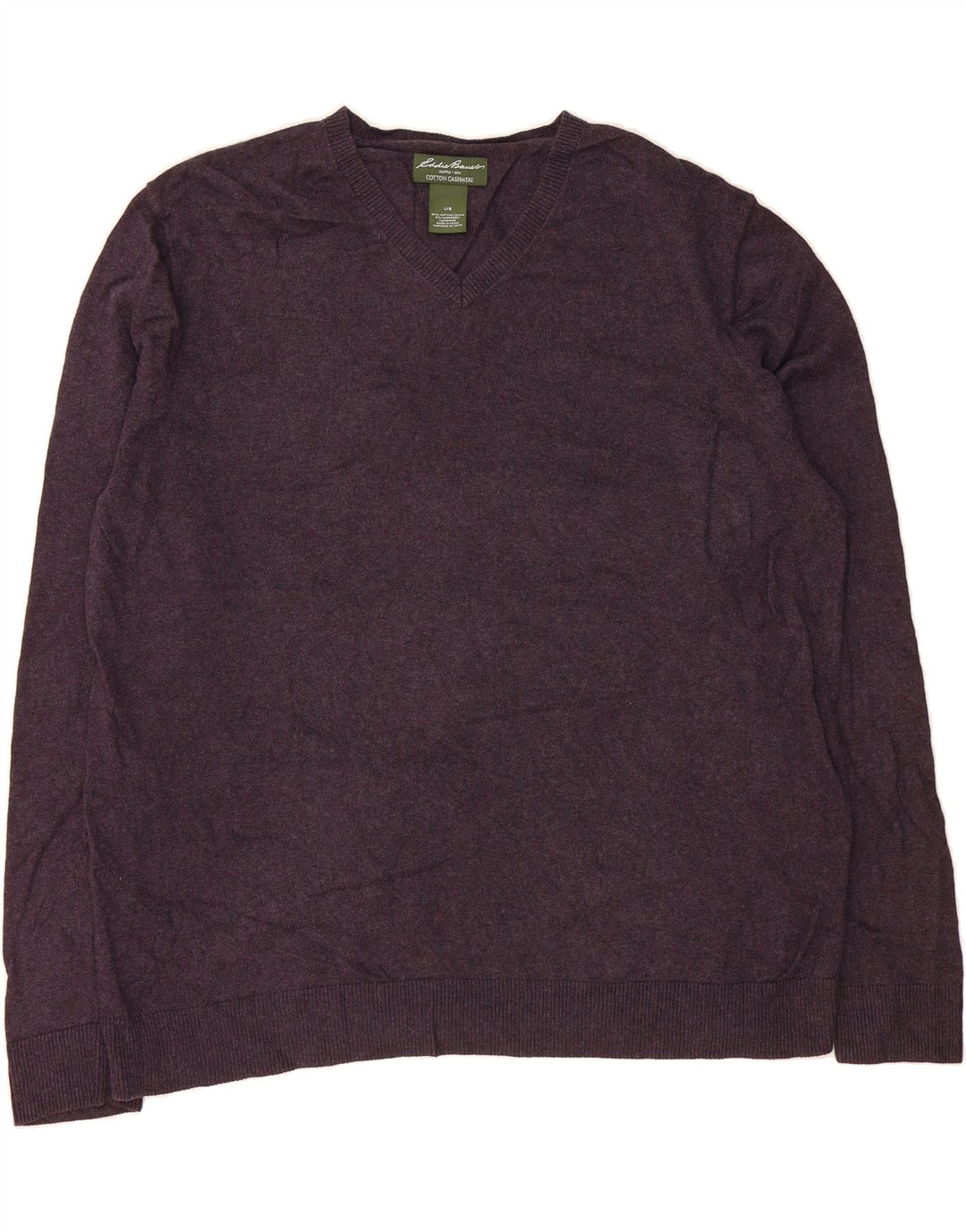 EDDIE BAUER Mens V-Neck Jumper Sweater Large Purple Cotton Vintage Eddie Bauer and Second-Hand Eddie Bauer from Messina Hembry 