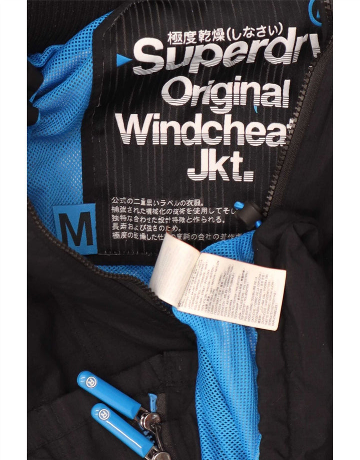 Jachetă de ploaie cu glugă The Windcheater Graphic pentru bărbați Superdry UK 38 Medium Black