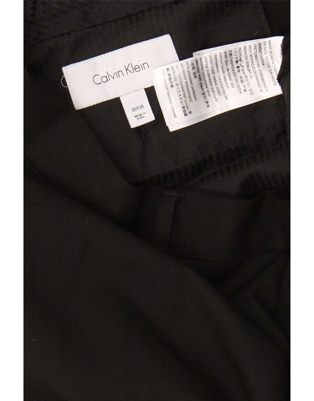 Pantaloni chino slim pentru bărbați CALVIN KLEIN L36 L30 poliester negru