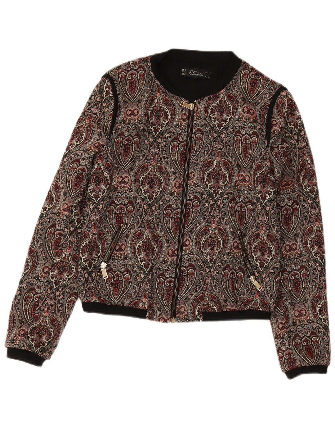 Jachetă Bomber Crop pentru Damă Zara UK 10 Mic Multicolor Paisley