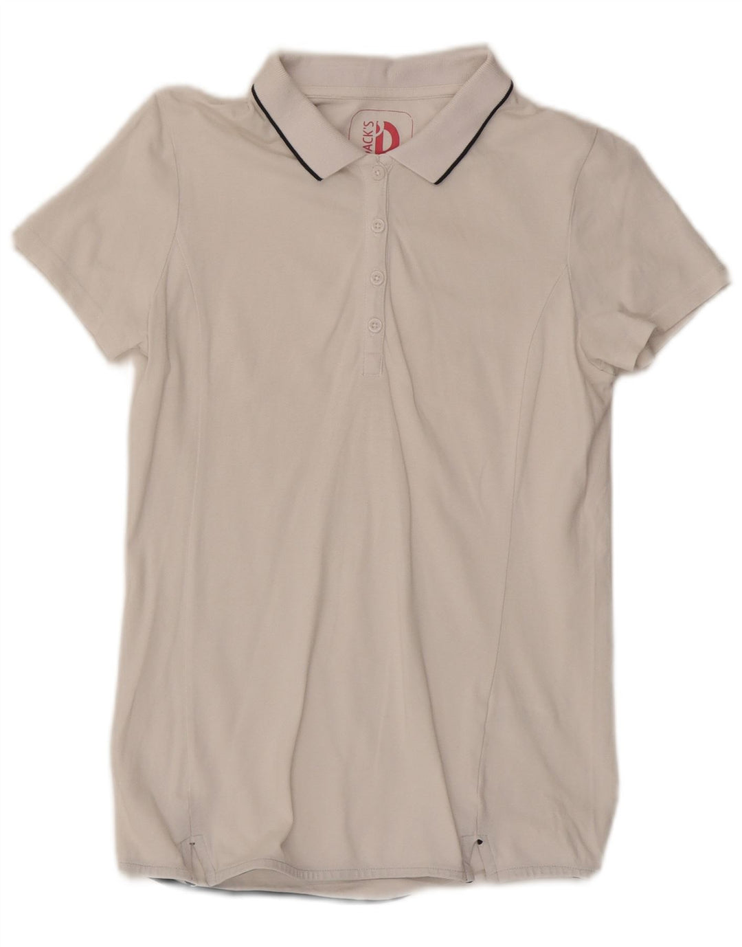 Tricou polo Dack's pentru femei UK 12 Bumbac alb mediu