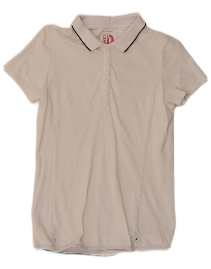 Tricou polo Dack's pentru femei UK 12 Bumbac alb mediu