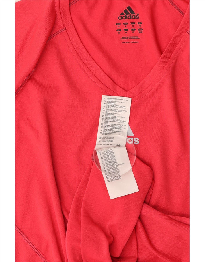 ADIDAS Climalite Tricou Top UK 14 Medium Red Poliester