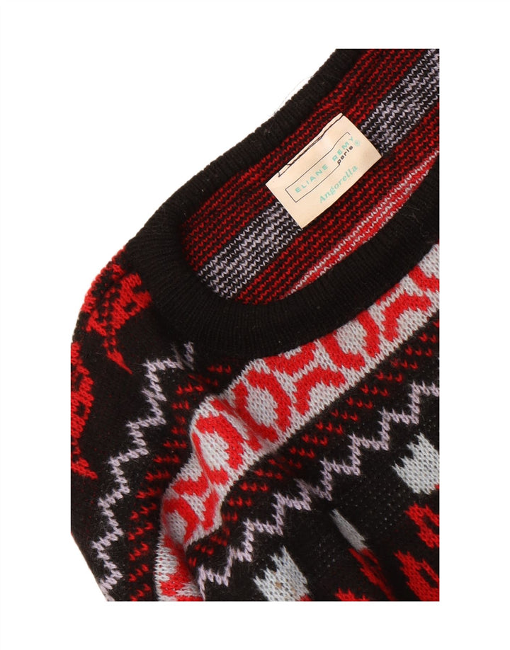 Pulover vintage pentru bărbați cu decolteu rotund, mediu multicolor, acrilic floral
