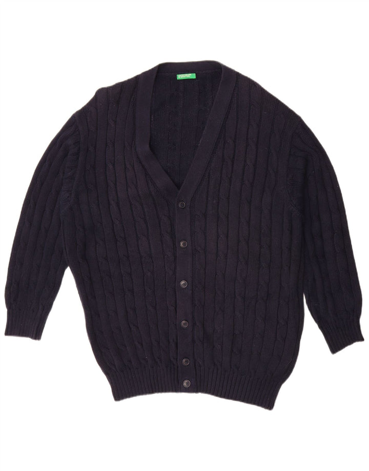 Pulover cardigan pentru bărbați Benetton, mare, bleumarin, bumbac