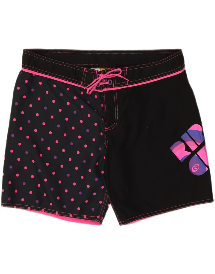 RIP CURL Mens Graphic Swimming Shorts Large Black Polka Dot Polyester Vintage Rip Curl and Second-Hand Rip Curl from Messina Hembry 