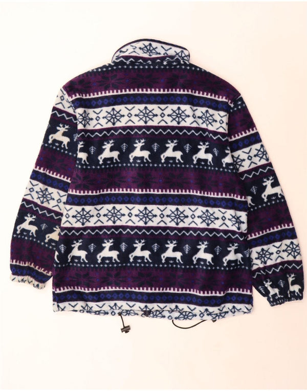 Jachetă din lână cu grafică vintage pentru bărbați UK 42 XL, bumbac cu dungi violet