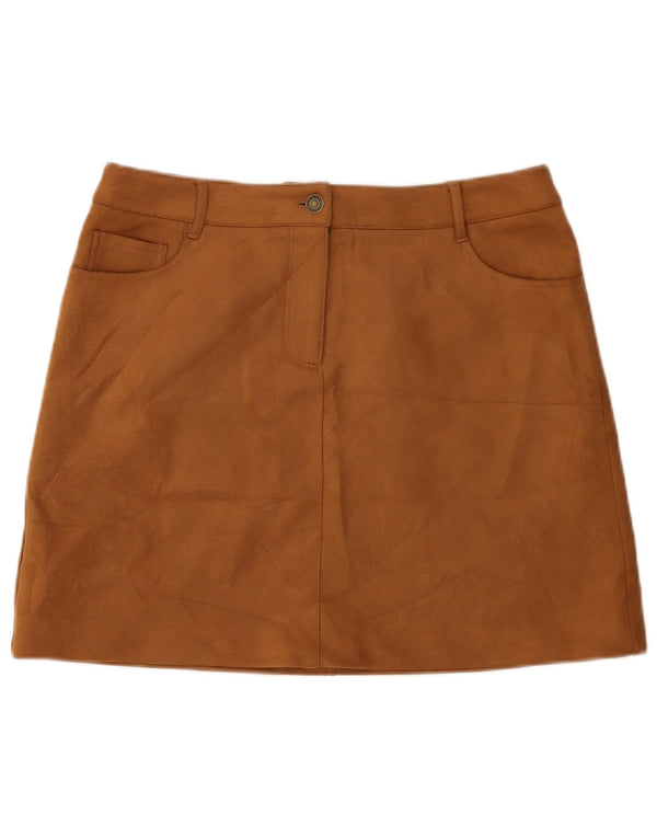 Fusta mini pentru femei Marks & Spencer UK 14 mare W34 poliester bej