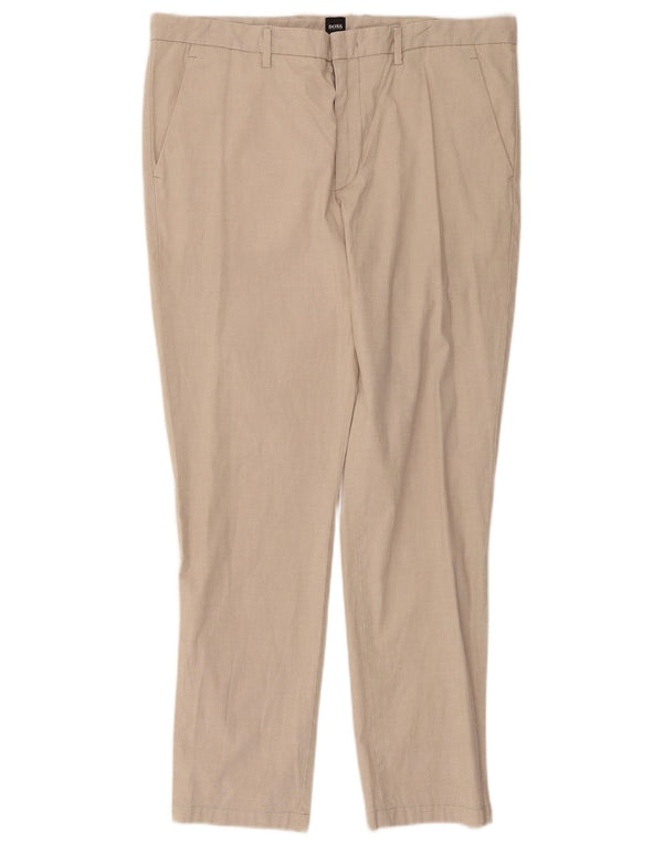 Hugo Boss Pantaloni chino subțiri pentru bărbați EU 50 L36 L28 L28 Bej Bumbac
