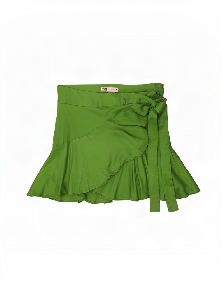 Fusta Mini Wrap Femei Zara L30 Verde