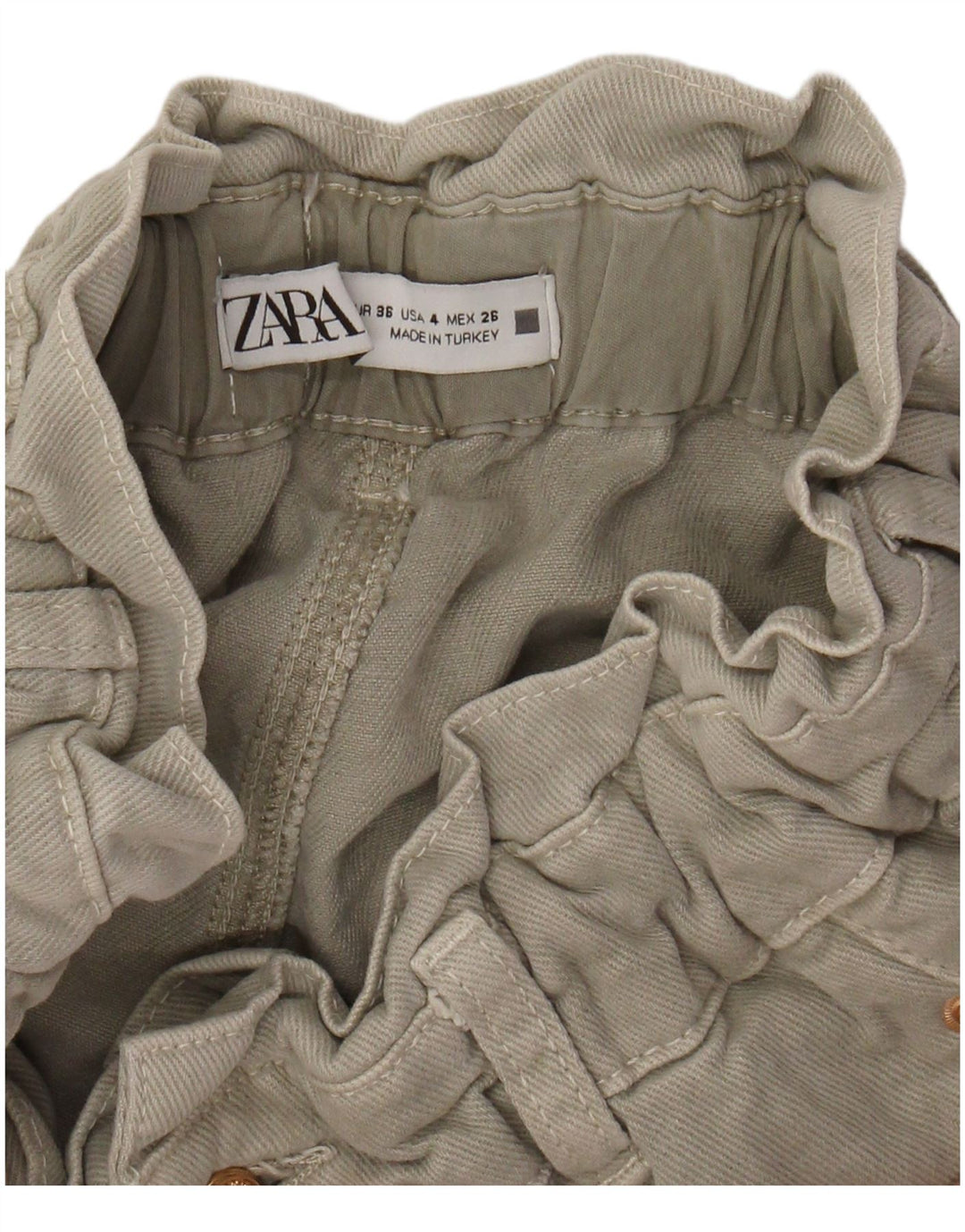 Pantaloni casual conici pentru femei cu talie înaltă ZARA EU 36 XS W26 L26 gri