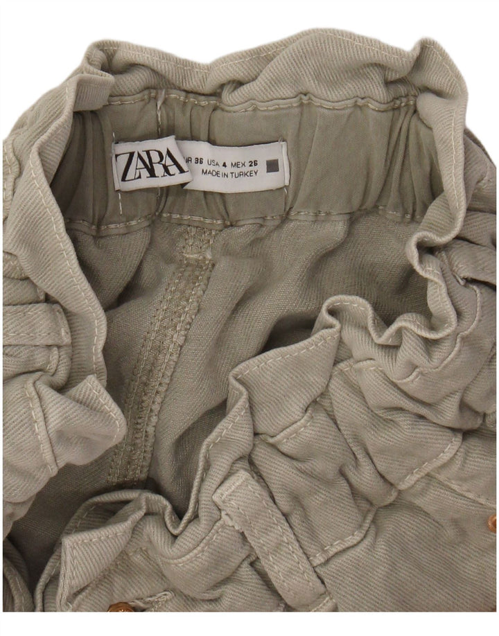 Pantaloni casual conici pentru femei cu talie înaltă ZARA EU 36 XS W26 L26 gri