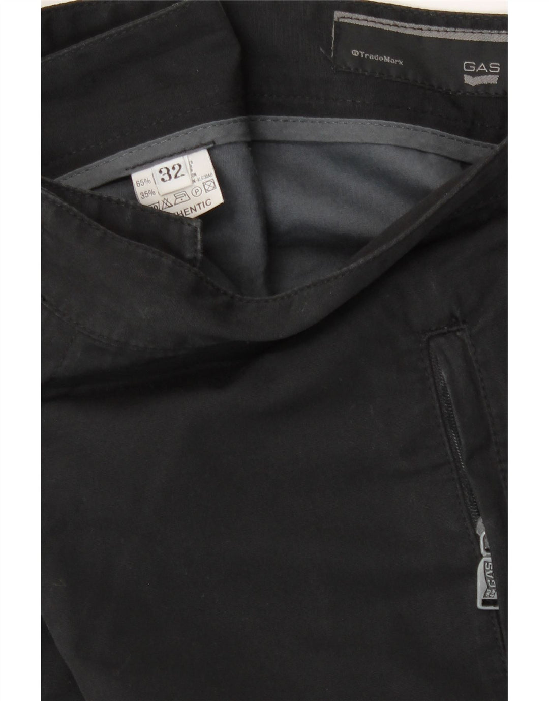 Pantaloni chino drept pentru bărbați Gas L32 L33 Poliester negru