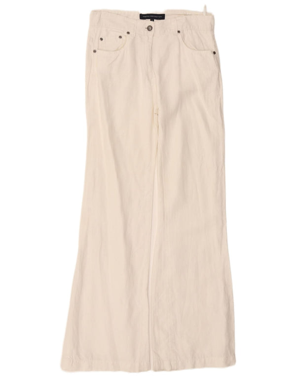 French Connection Pantaloni casual pentru femei cu picioare largi US 8 Medium W30 L32 Alb