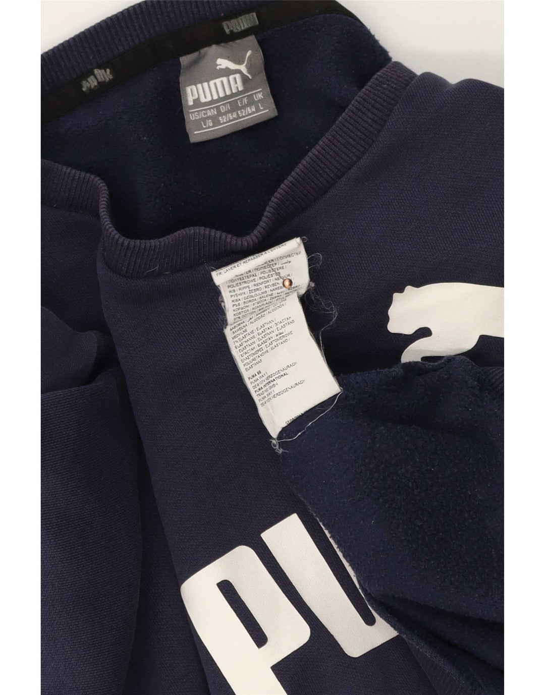 Hanorac grafic pentru bărbați Puma Pulover mare din bumbac bleumarin