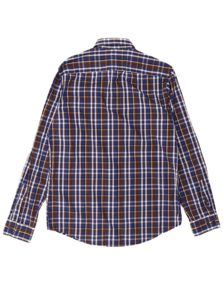 Cămașă pentru bărbați Adidas Mărimea 40, bumbac cu check albastru mediu