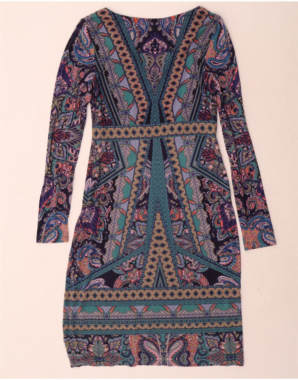 MONSOON Rochie schimbătoare cu mânecă lungă pentru femei UK 12 Medium Multicolor Paisley