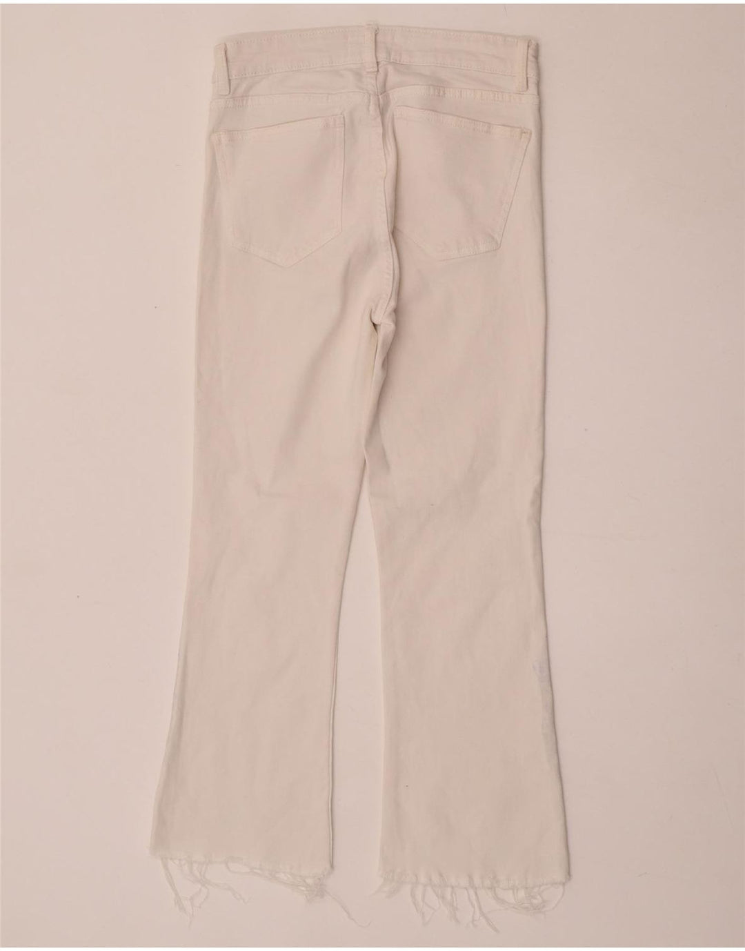 Blugi Zara Femei Crop Bootcut EU 40 Medium L30 L25 Alb