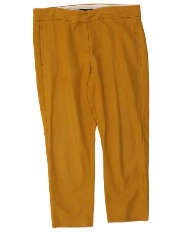 Pantaloni tăiați obișnuiți pentru femei Marks & Spencer UK 14 Medium W34 L24 Galben