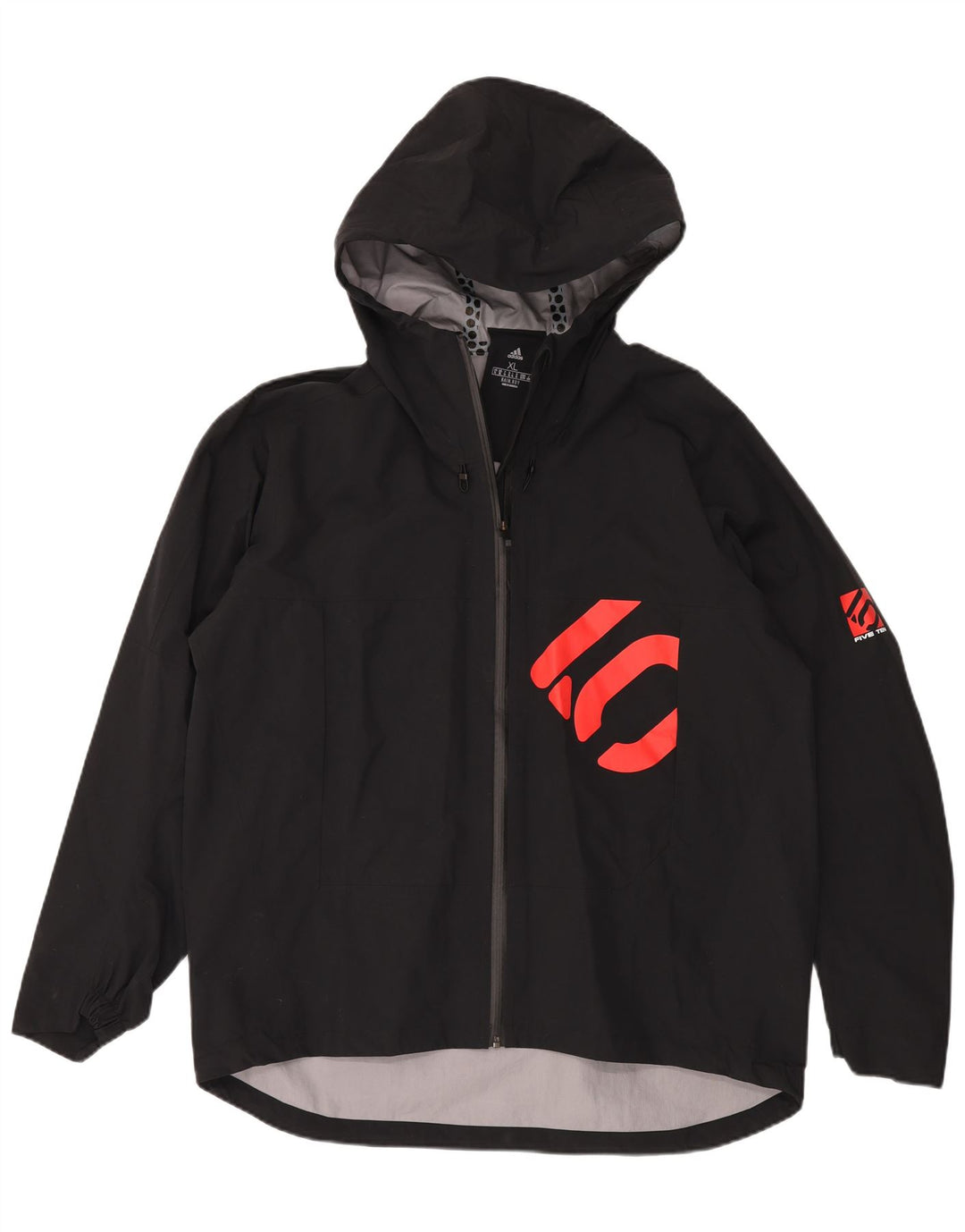 Jachetă de ploaie cu glugă ADIDAS pentru bărbați UK 42 XL Poliamidă neagră