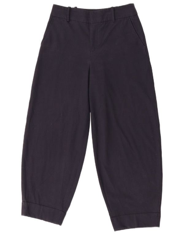Zara Womens High Waist Joggers Chino Trousers XS W24 L26 Navy Blue