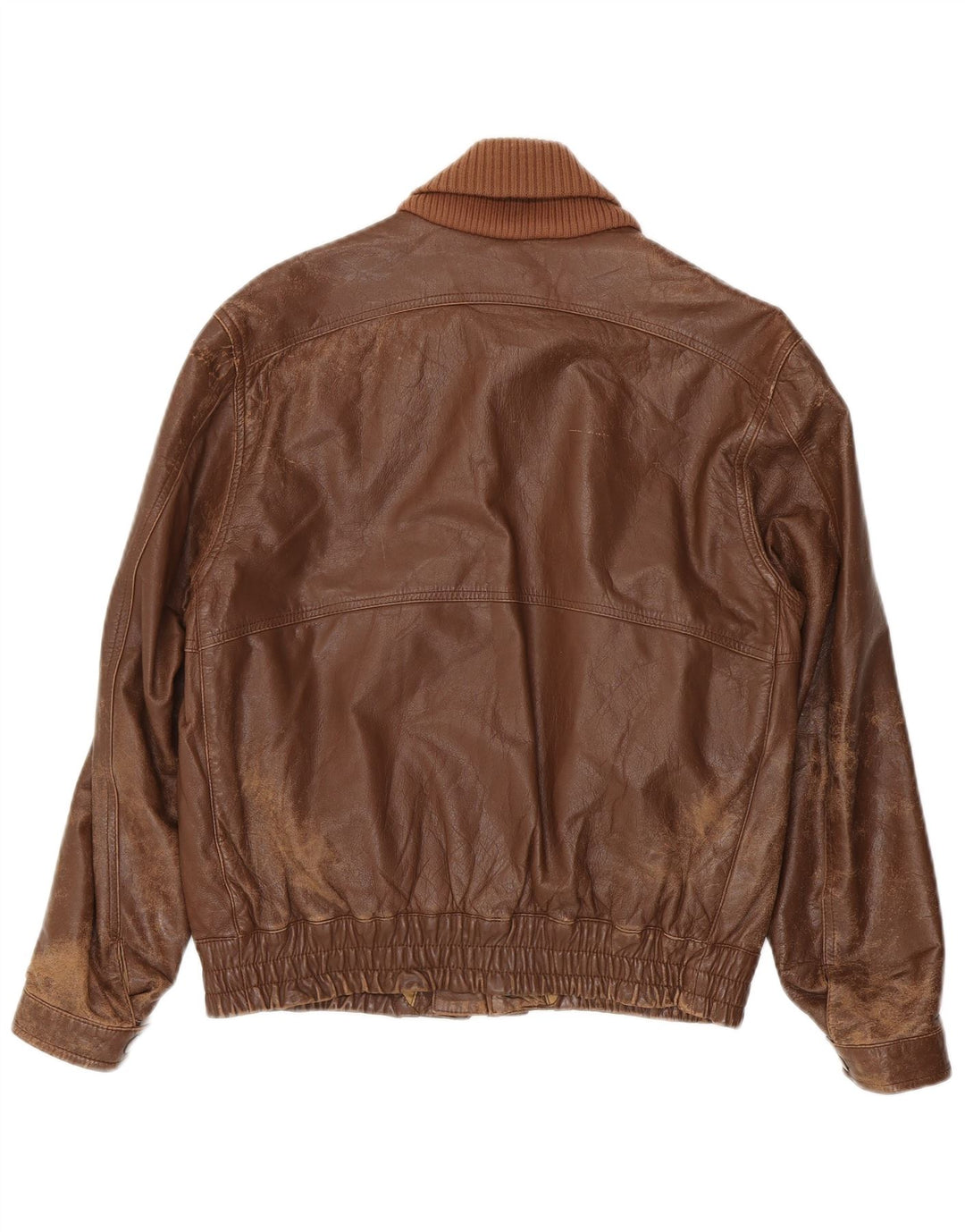 Geaca de piele vintage pentru barbati IT 48 piele maro medie