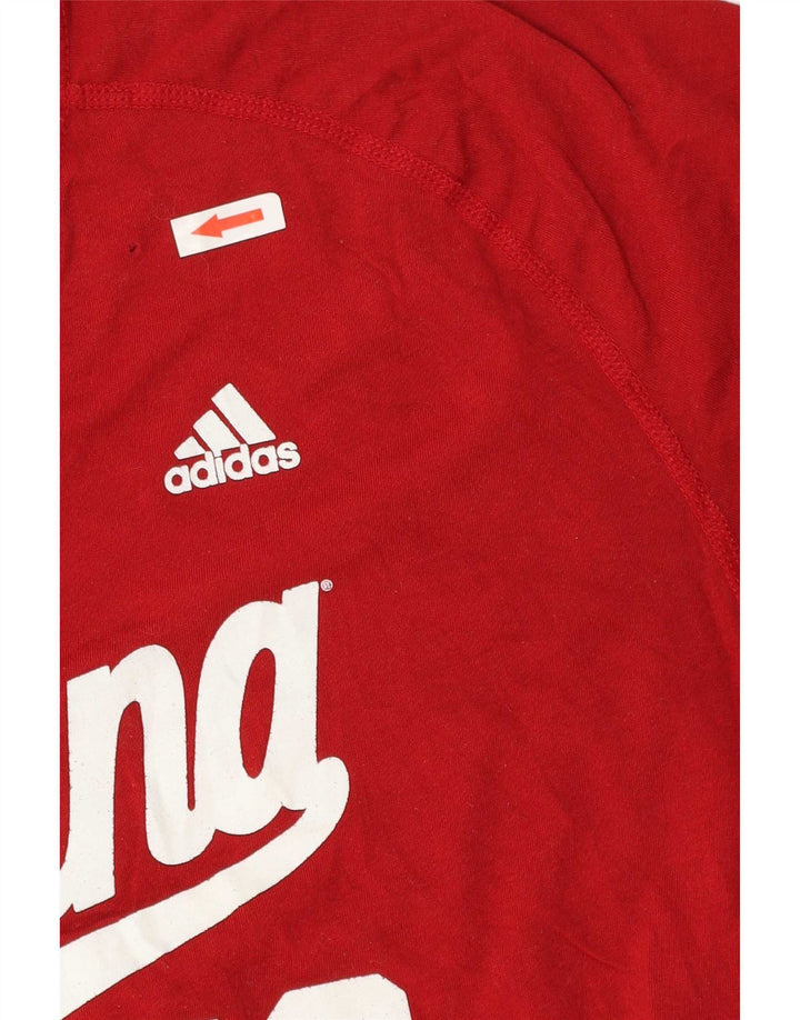 Tricou cu grafic Indiana Adidas pentru bărbați Top XL poliester roșu
