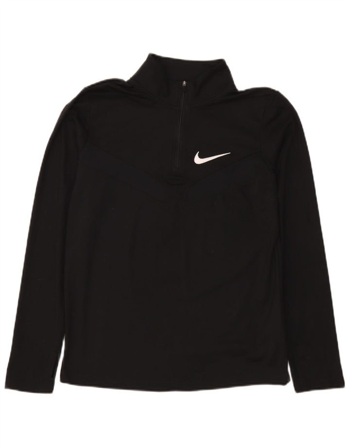 Trening pentru băieți Dri Fit Zip Neck Pullover Top 13-14 ani XL Negru
