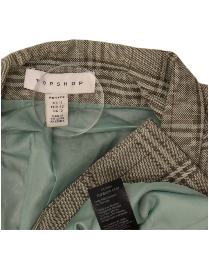 Topshop Jachetă Blazer Micuță pentru Damă, Marea Britanie 14, Verde, Mare