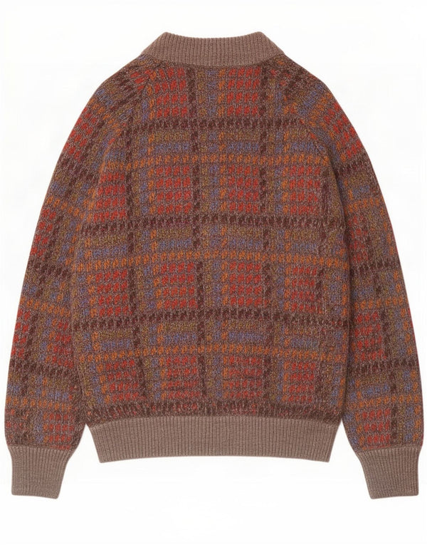 Pulover Cardigan Vintage pentru Barbati Mediu Multicolor Check