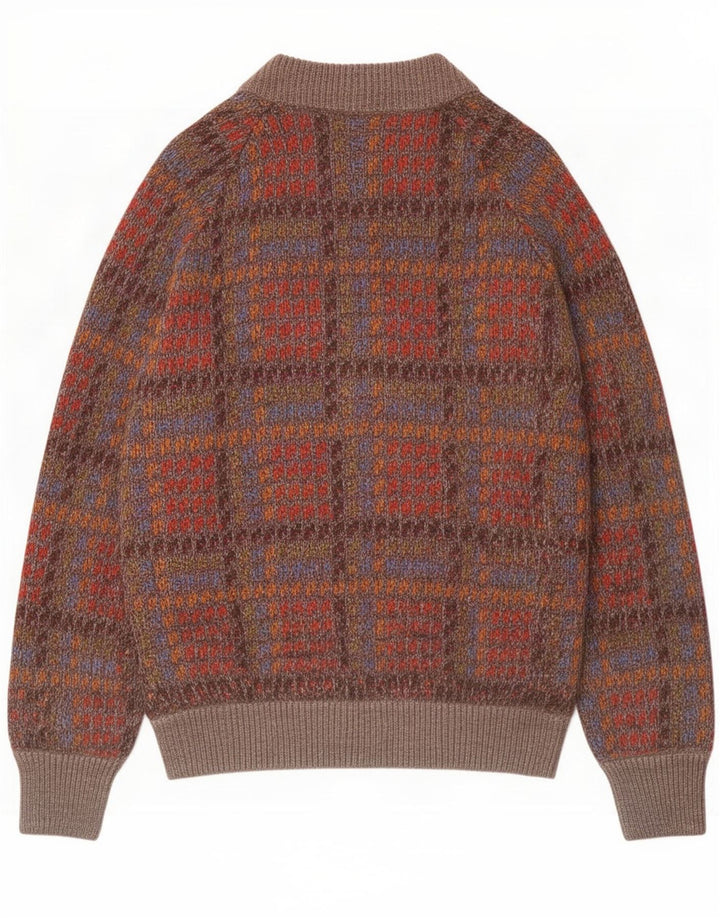 Pulover Cardigan Vintage pentru Barbati Mediu Multicolor Check