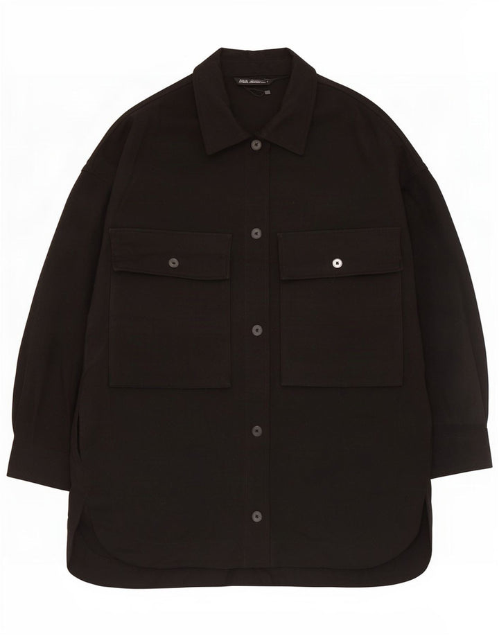 Zara Womens Oversized Oversize UK 16 Large Black Poliester