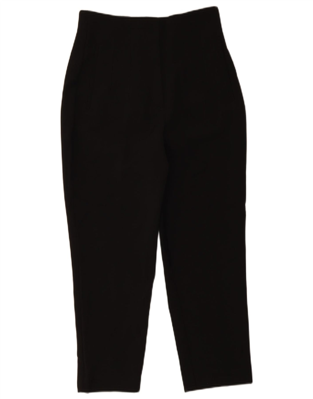 Pantaloni tăiați pentru femei cu talie înaltă Zara Mediu L28 L25 Poliester negru