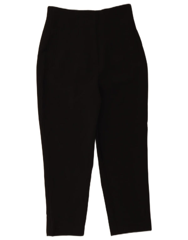 Pantaloni tăiați pentru femei cu talie înaltă Zara Mediu L28 L25 Poliester negru