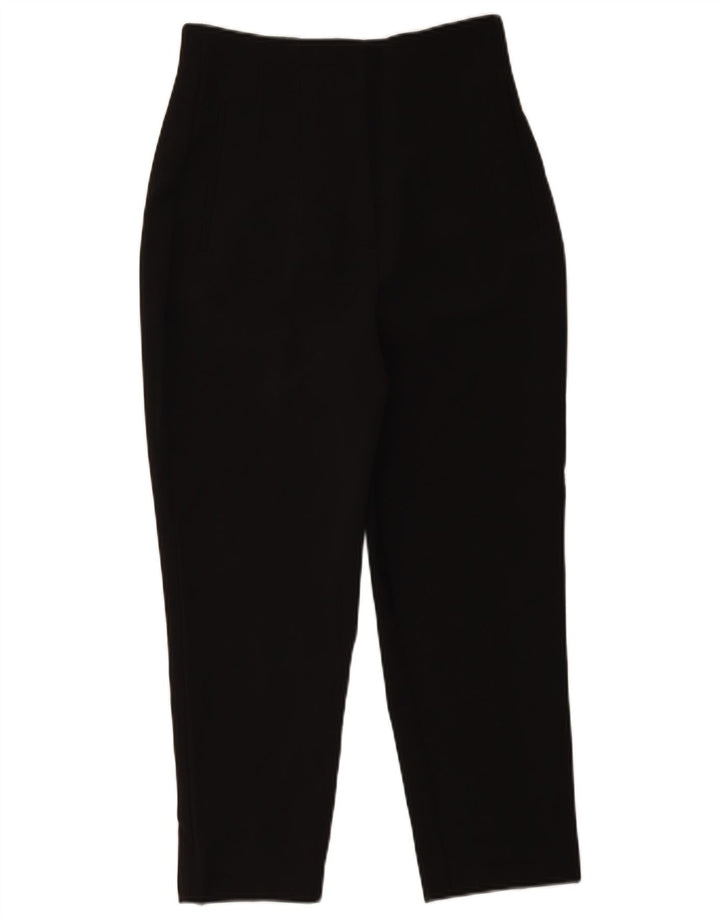 Pantaloni tăiați pentru femei cu talie înaltă Zara Mediu L28 L25 Poliester negru