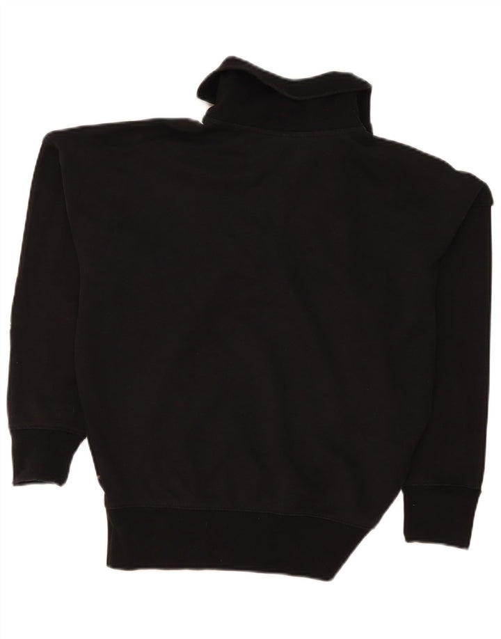 Pulover Adidas pentru femei, supradimensionat, cu grafic, cu fermoar, cu gât, UK 8, mic, negru