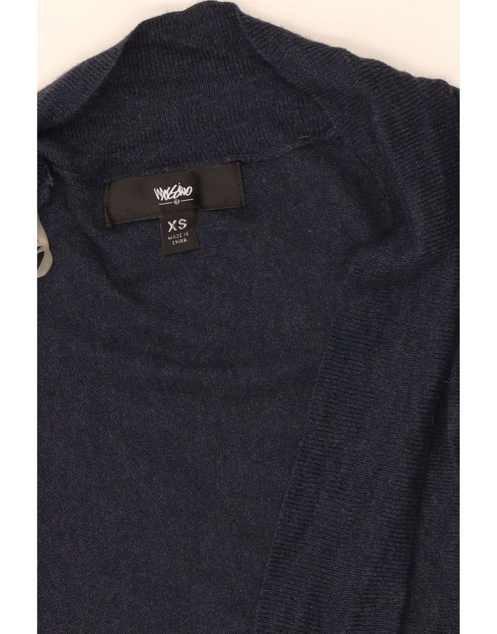 MOSSIMO Womens Open Cardigan Sweater UK 6 XS Navy Blue Nylon Vintage Mossimo and Second-Hand Mossimo from Messina Hembry 