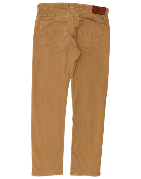 Massimo Dutti Mens Straight Corduroy Trousers EU 42 Large W32 L29 Beige