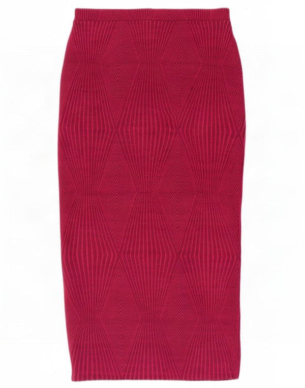 Fusta Creion Midi cu Talie Înaltă Zara Femei Medium W26 Burgundy Argyle/Diamond