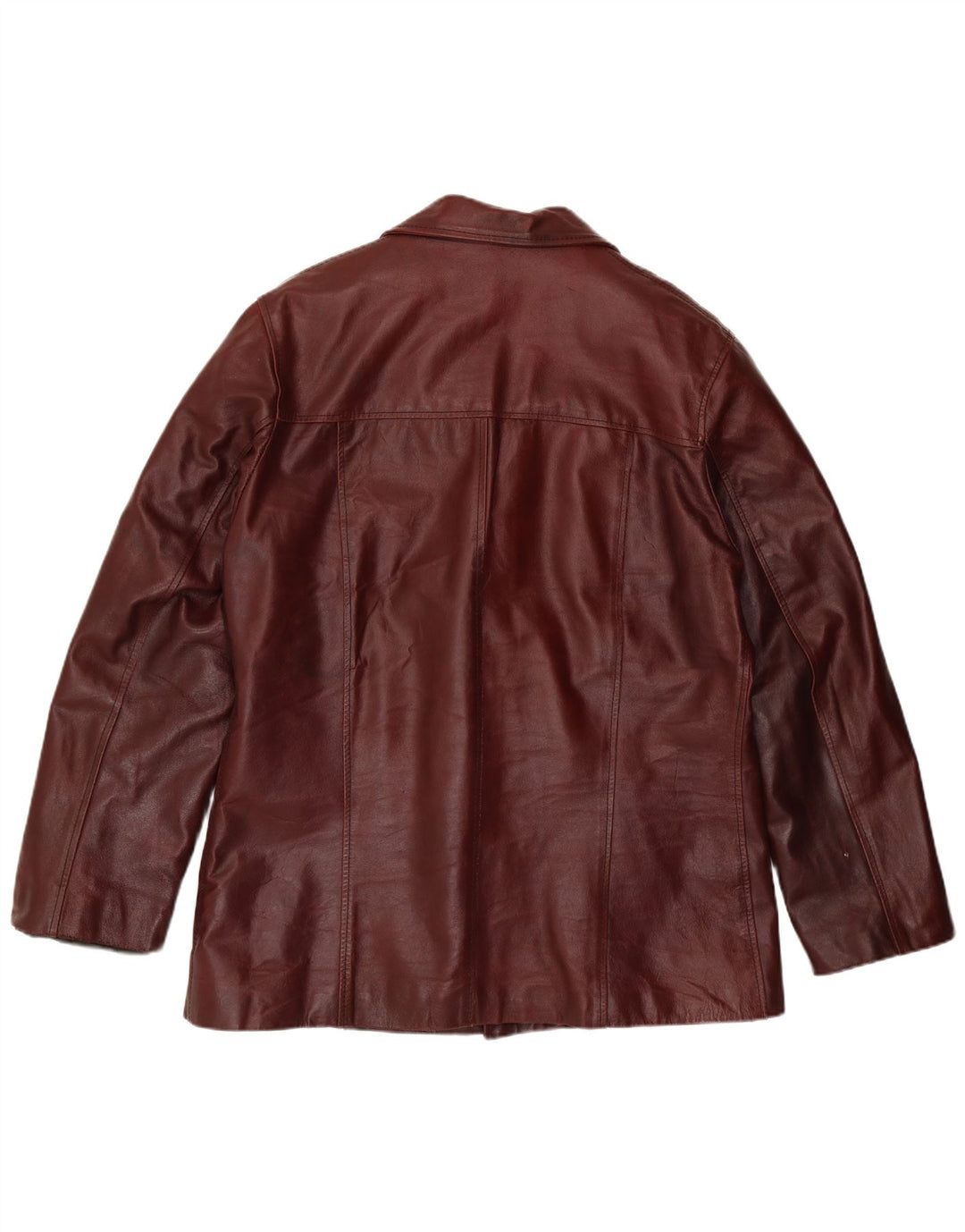 Jachetă vintage pentru bărbați din piele cu 3 nasturi, UK 44 2XL Bordeaux