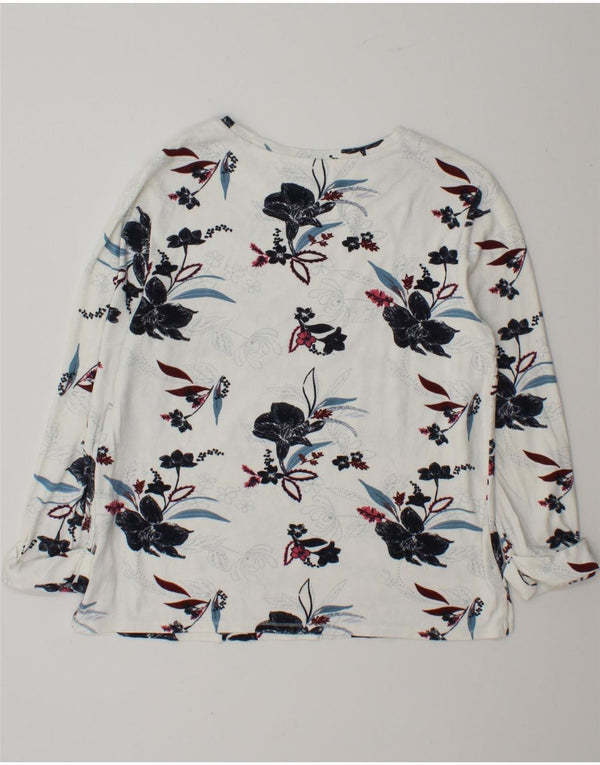 Marks & Spencer Top pentru femei cu mânecă lungă UK 12 Medium White Floral Viscose