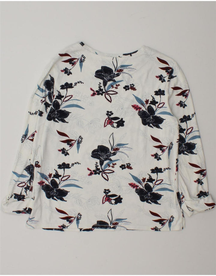 Marks & Spencer Top pentru femei cu mânecă lungă UK 12 Medium White Floral Viscose