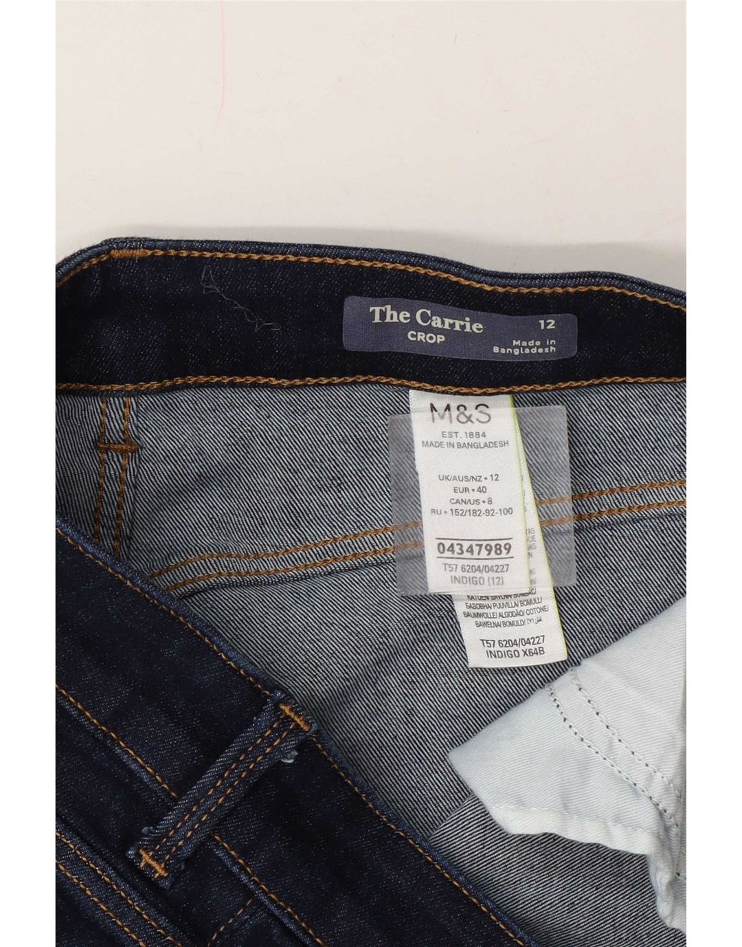 Blugi tăiați pentru femei Marks & Spencer UK 12 Medium W28 L21 Bleumarin
