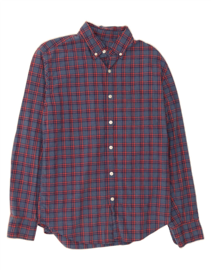 J. CREW Mens Shirt Medium Blue Check Cotton Vintage J. Crew and Second-Hand J. Crew from Messina Hembry 