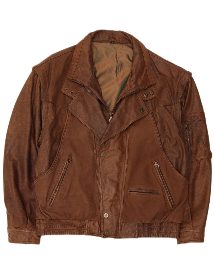 Jachetă de piele pentru bărbați Trapper UK 42 XL maro
