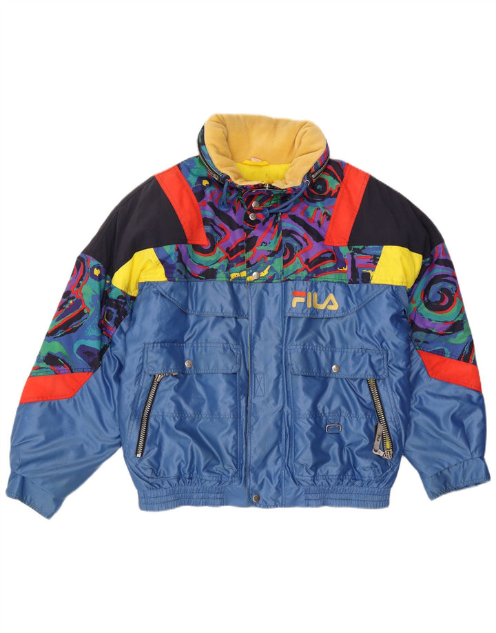 Jachetă de schi Fila Italia pentru bărbați cu glugă IT 52 XL, albastru, poliamidă color bloc